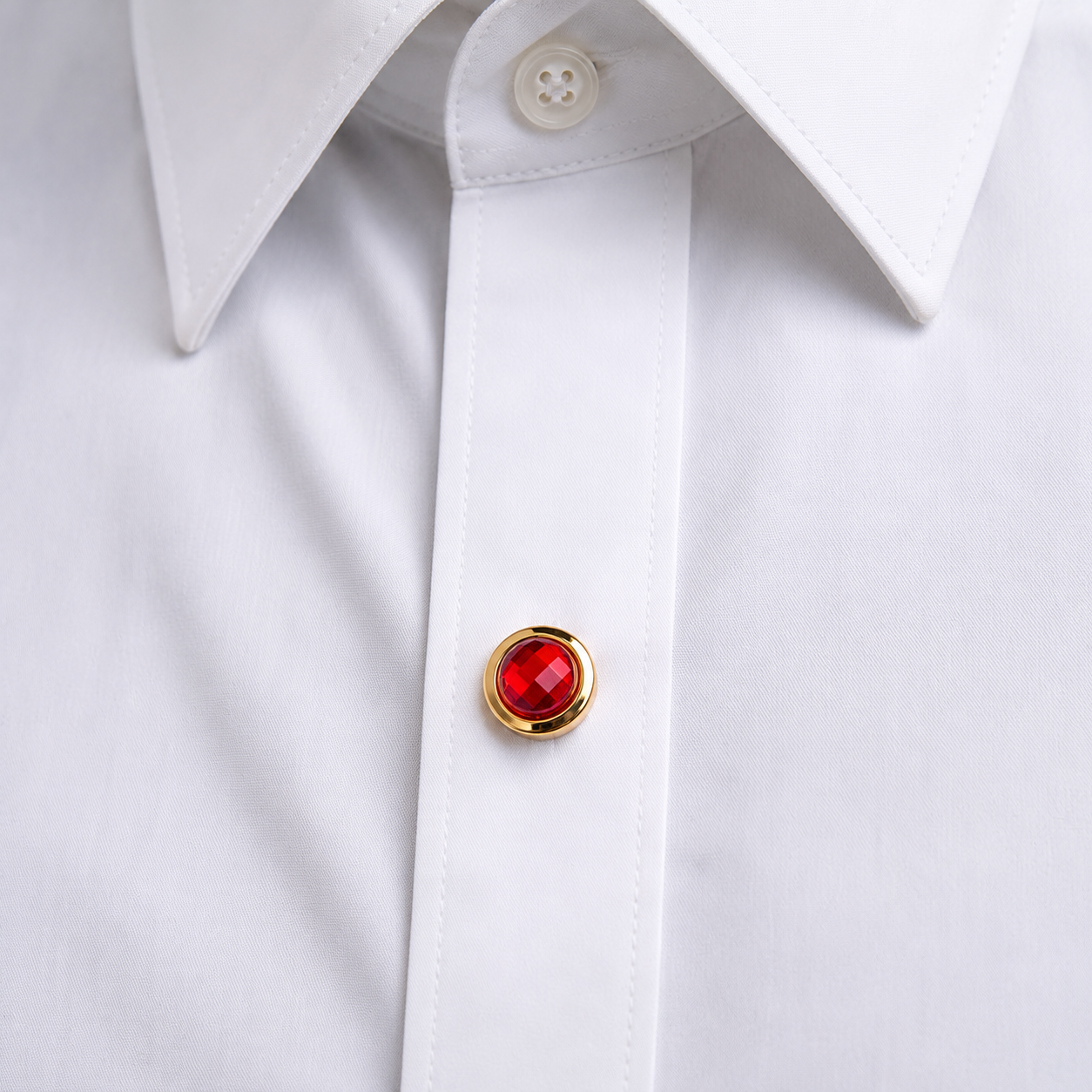 Albetro Ruby Facet Gold Button Cover — detail view
