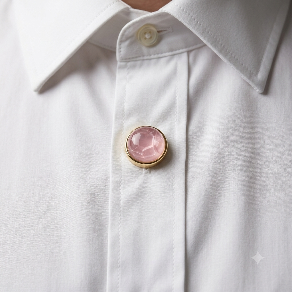 Albetro Rose Mirage Gold Button Cover — detail view
