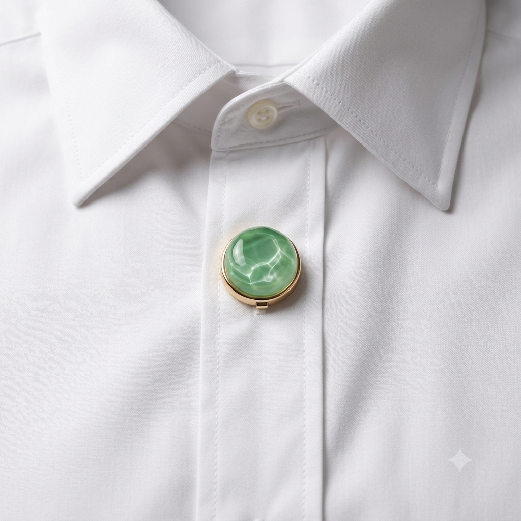 Albetro Jade Mirage Gold Button Cover — detail view