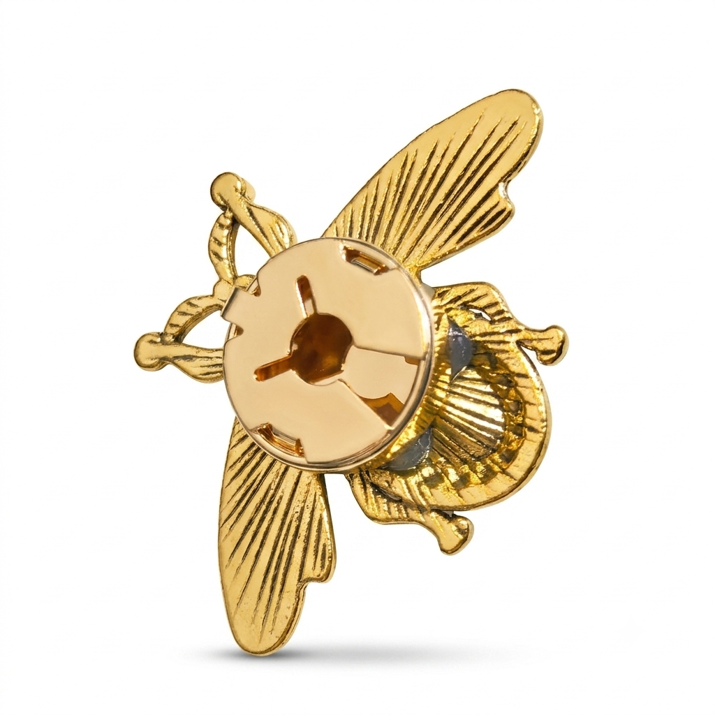 Albetro Royal Bee Ruby Gold Button Cover — detail view