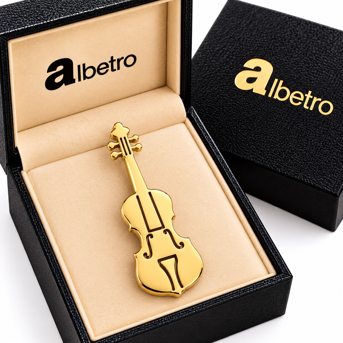 Albetro The Virtuoso violin brooch close-up view