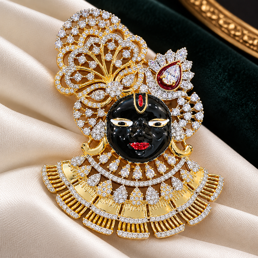 Back of Shrinathji brooch showing safety pin clasp