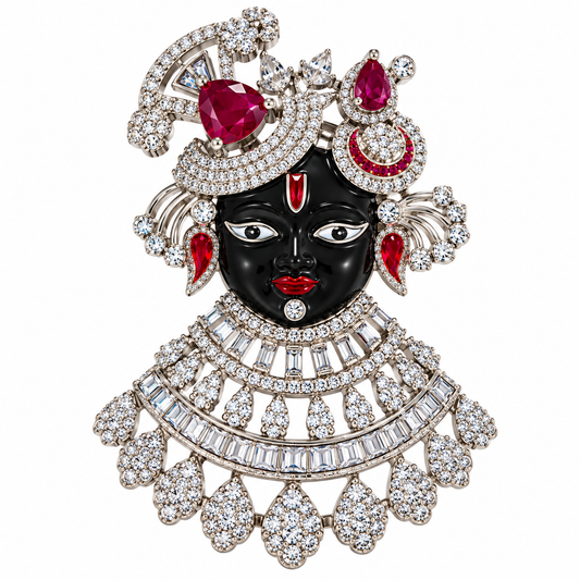 Albetro The Shrinathji Manik divine brooch detailed view