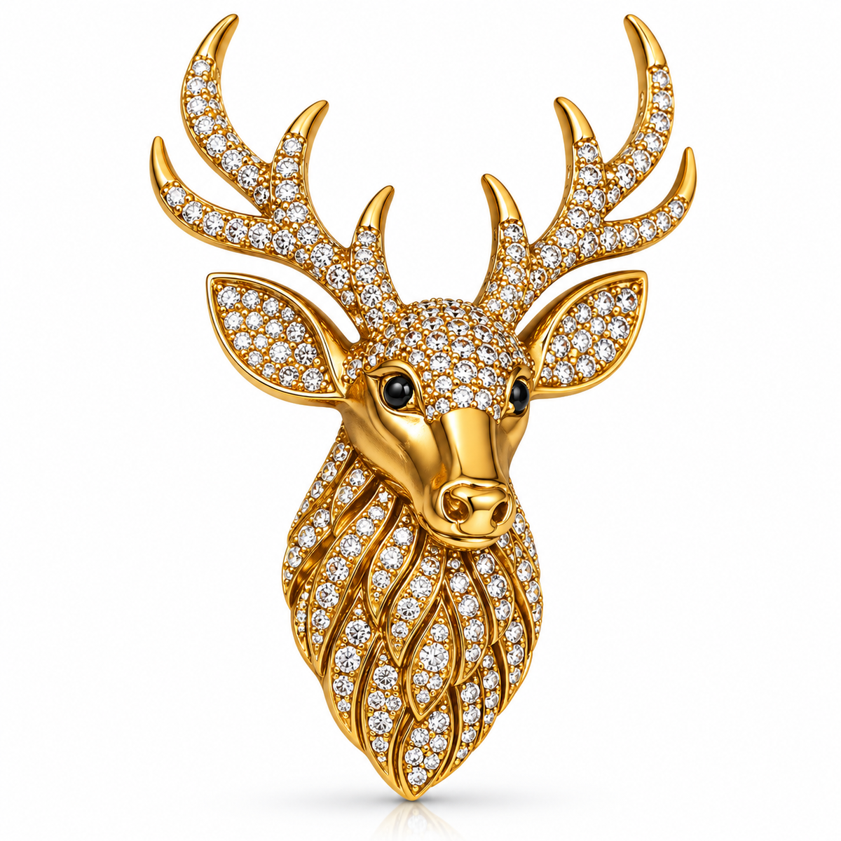 Albetro The Stag Imperial deer brooch close-up view