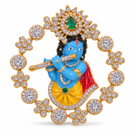 Albetro The Bal Krishna divine brooch detailed view