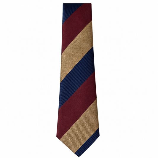Navy Maroon Gold Accent Diagonal Necktie