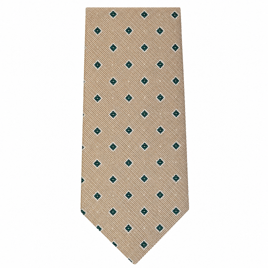 Cream Tan Diamond Dot Necktie