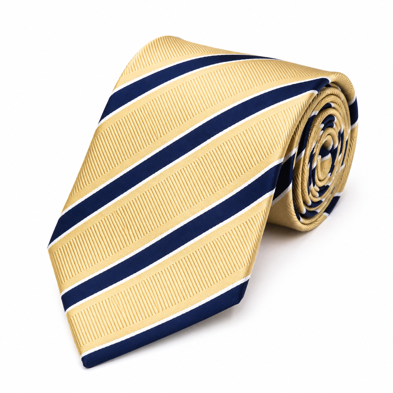 Champagne Navy Formal Striped Tie