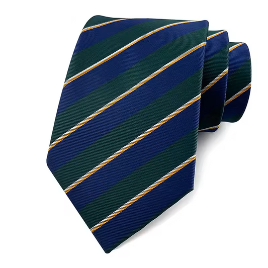 Navy Teal Green Gold Double Stripe