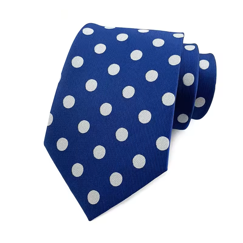 Royal Blue White Polka Dot Necktie