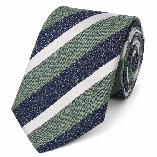 Windsor Sage Green & Navy Striped Premium Tie