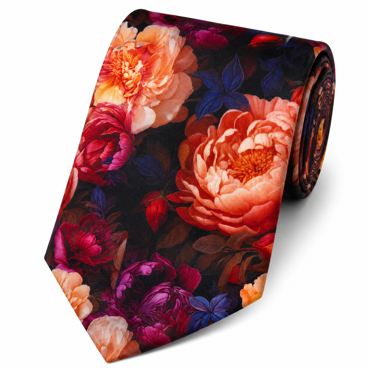 The Belgravia Noir Peony Bloom Floral Tie