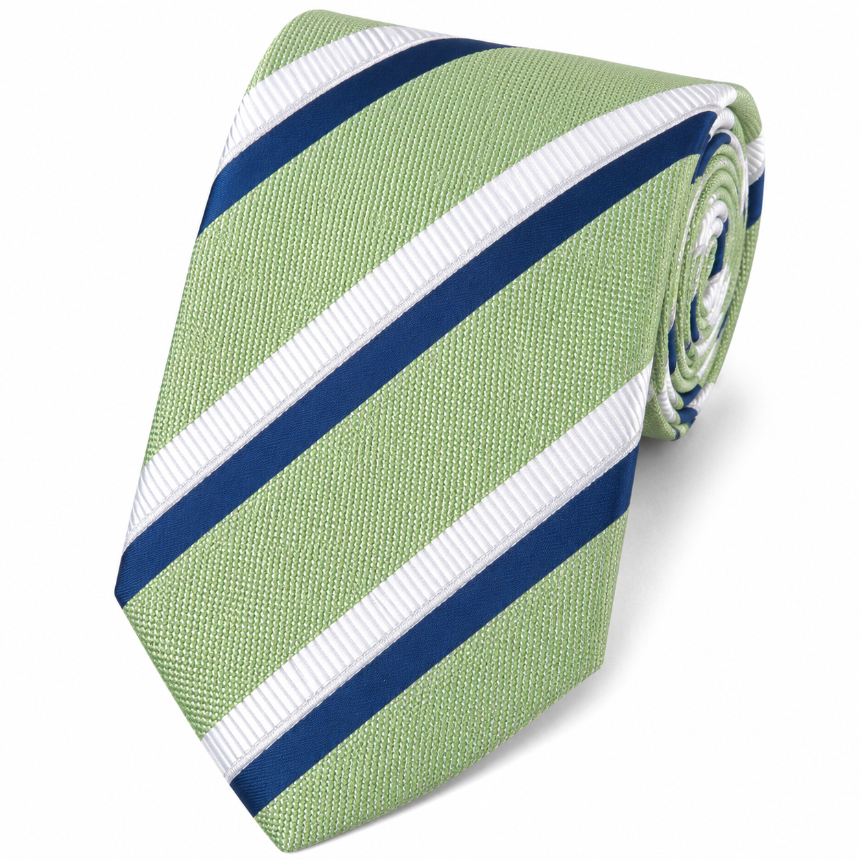 The Grosvenor Apple Green & Royal Blue Stripe Tie