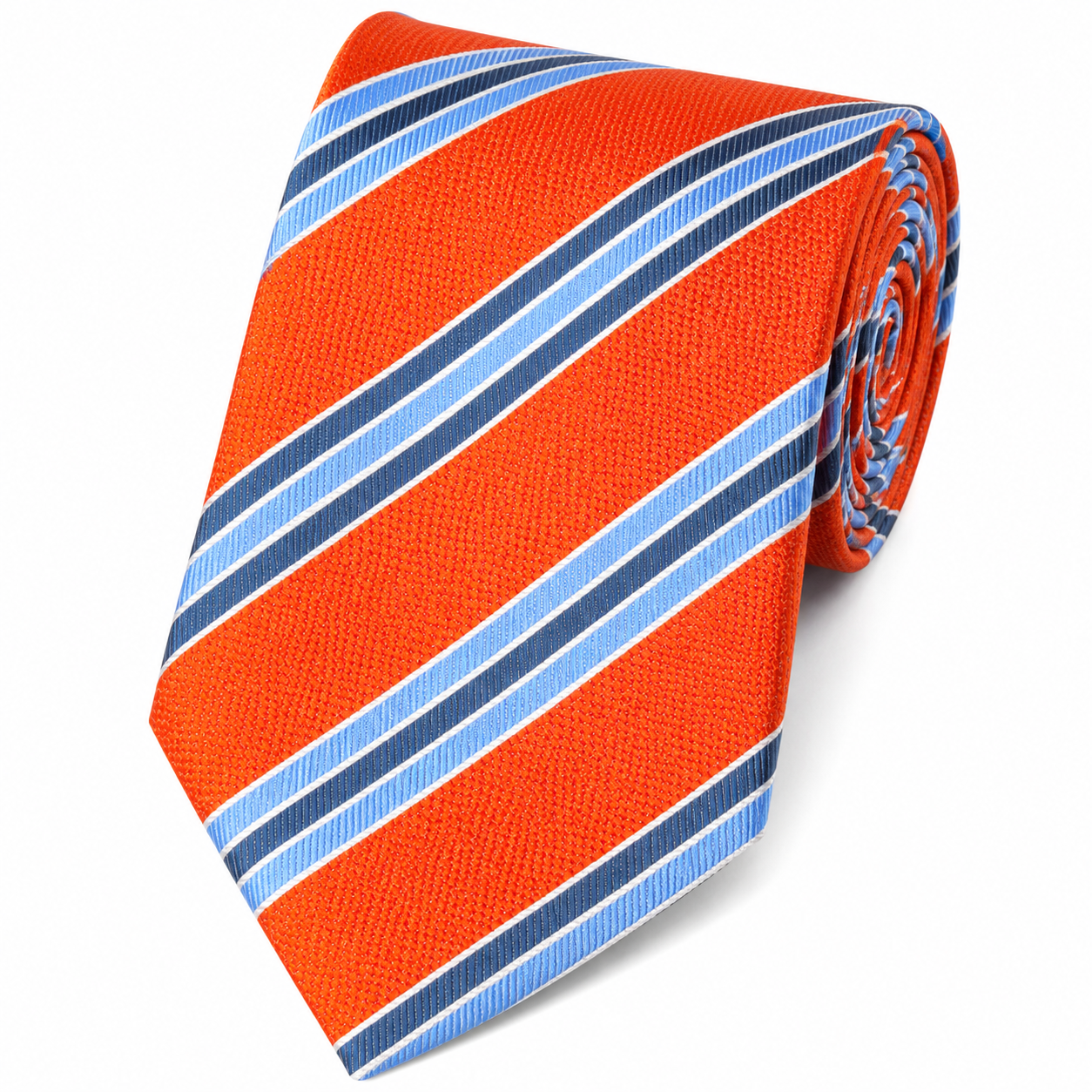 The Maharaja Vermillion & Royal Blue Stripe Tie