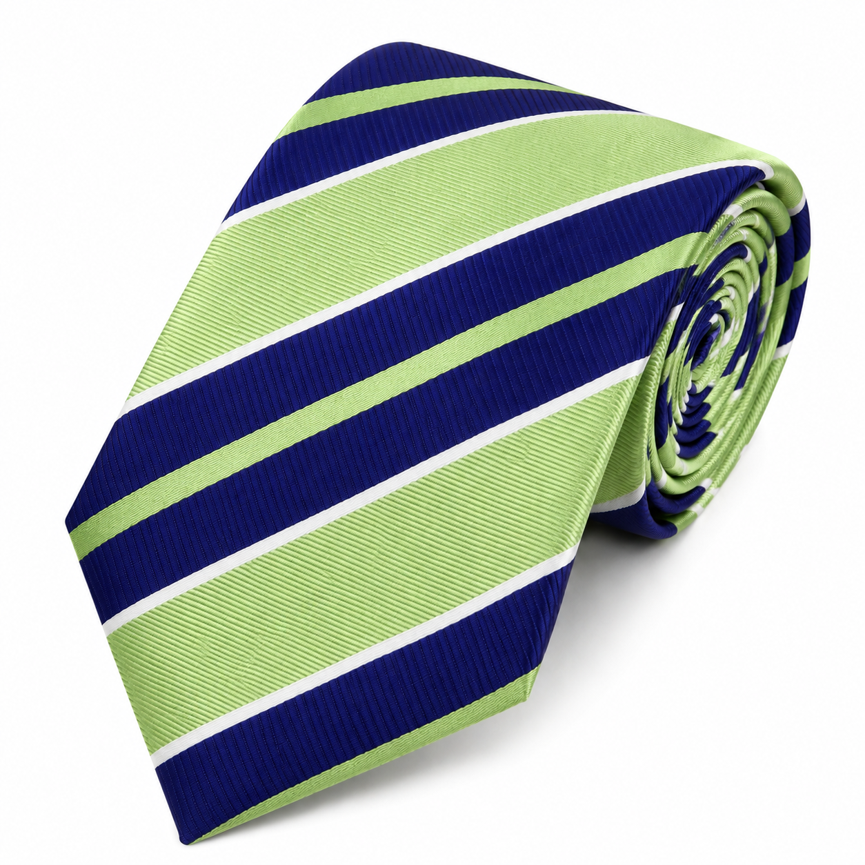 The Commodore Royal Blue & Lime Green Stripe Tie
