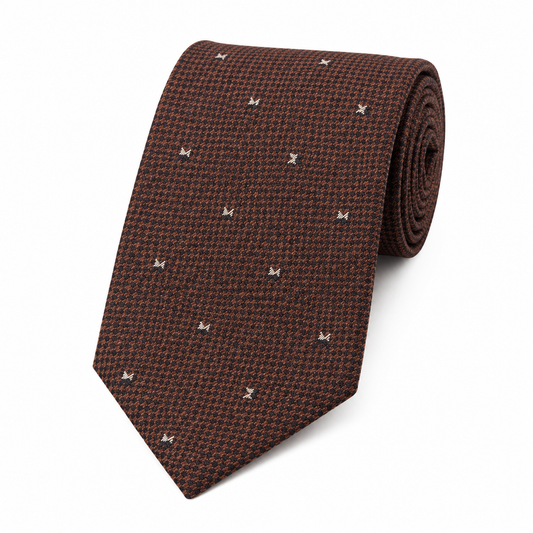 The Walnut Scatter Motif Tie - Flat Lay