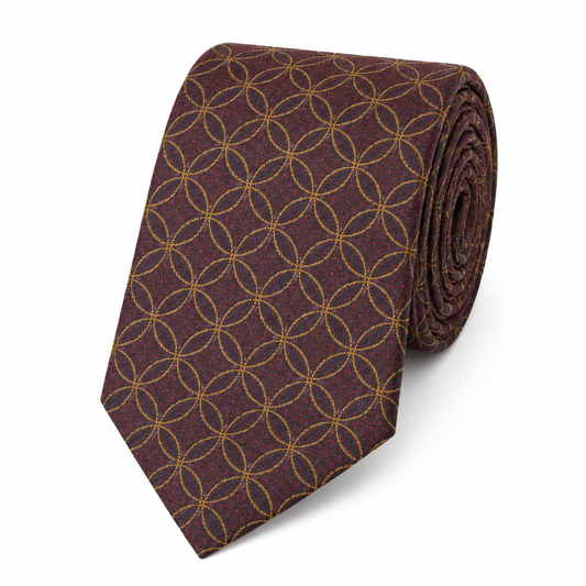 The Bronze Ring Lattice Tie - Flat Lay