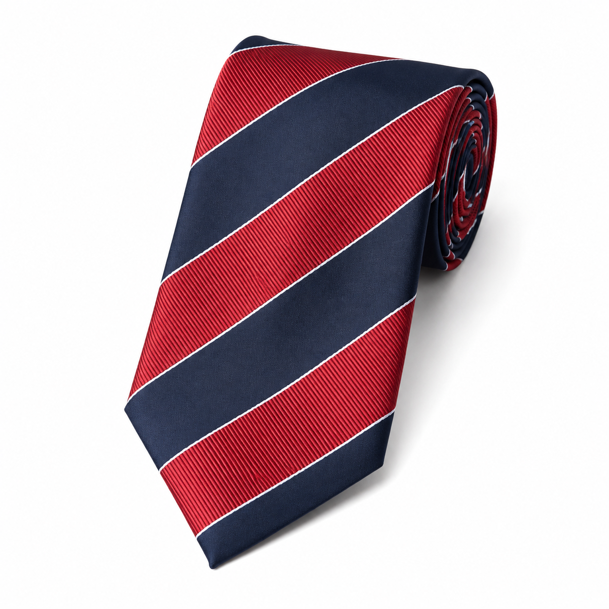 The Crimson Guard Stripe Tie - Flat Lay
