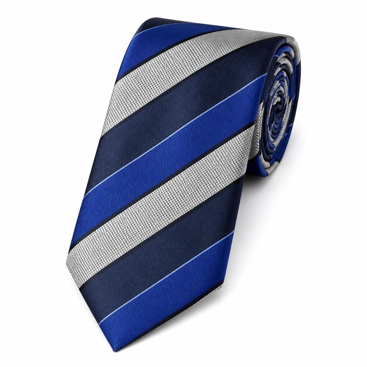 The Atlantic Cobalt Stripe Tie - Flat Lay