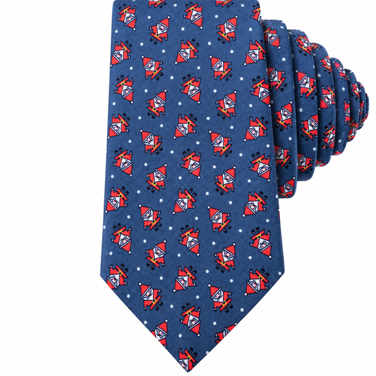 Albetro The Santa slate blue Christmas Santa Claus tie detailed view