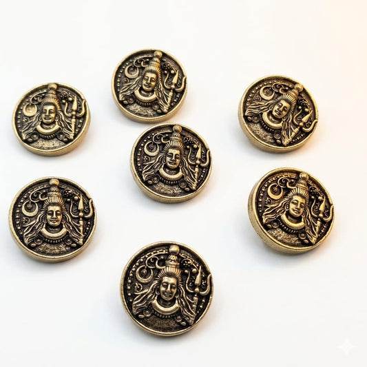 Albetro Mahadev Button — Antique Gold