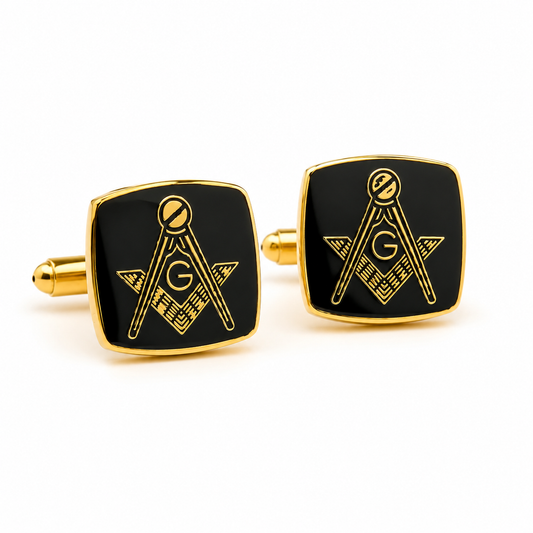 Albetro Masonic Compass Gold Cufflinks