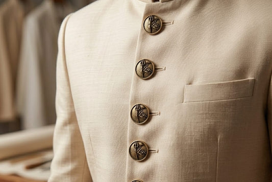 Albetro Trishul & Lotus Button — Antique Gold