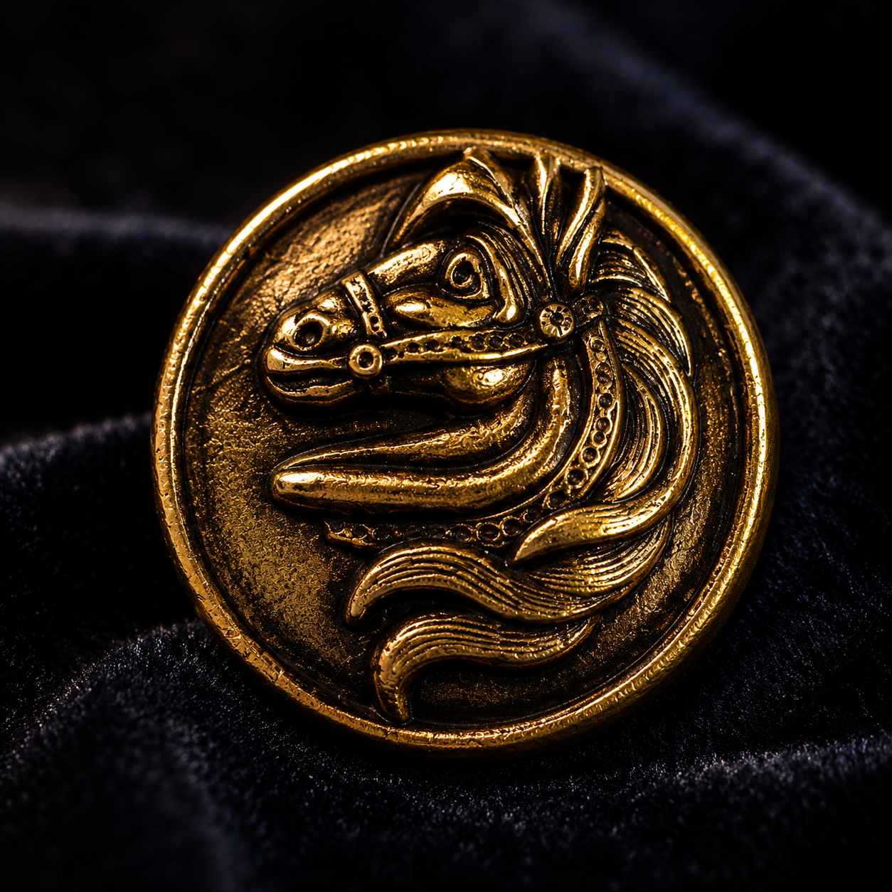 Royal Ashwa Brass Buttons — Antique Gold Horse Head
