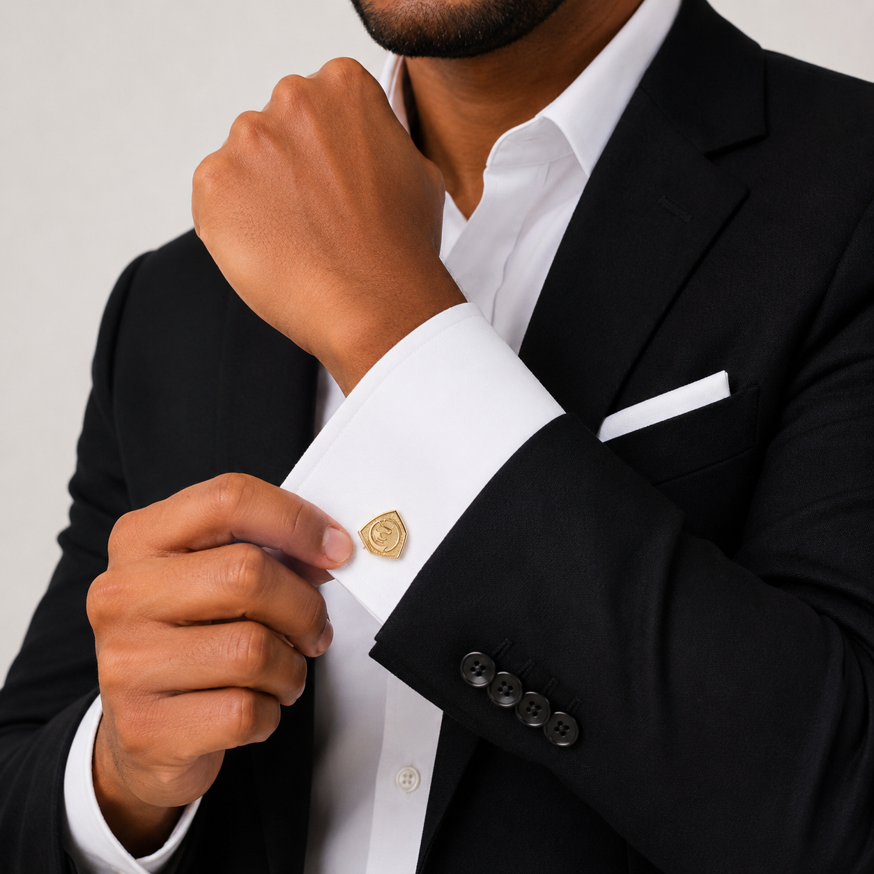 Rose Gold Phoenix Shield Cufflinks