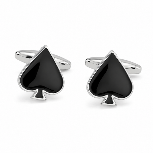 Ace of Spades Black Cufflinks