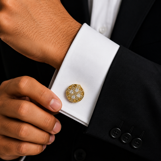 Royal Crystal Gold Cufflinks