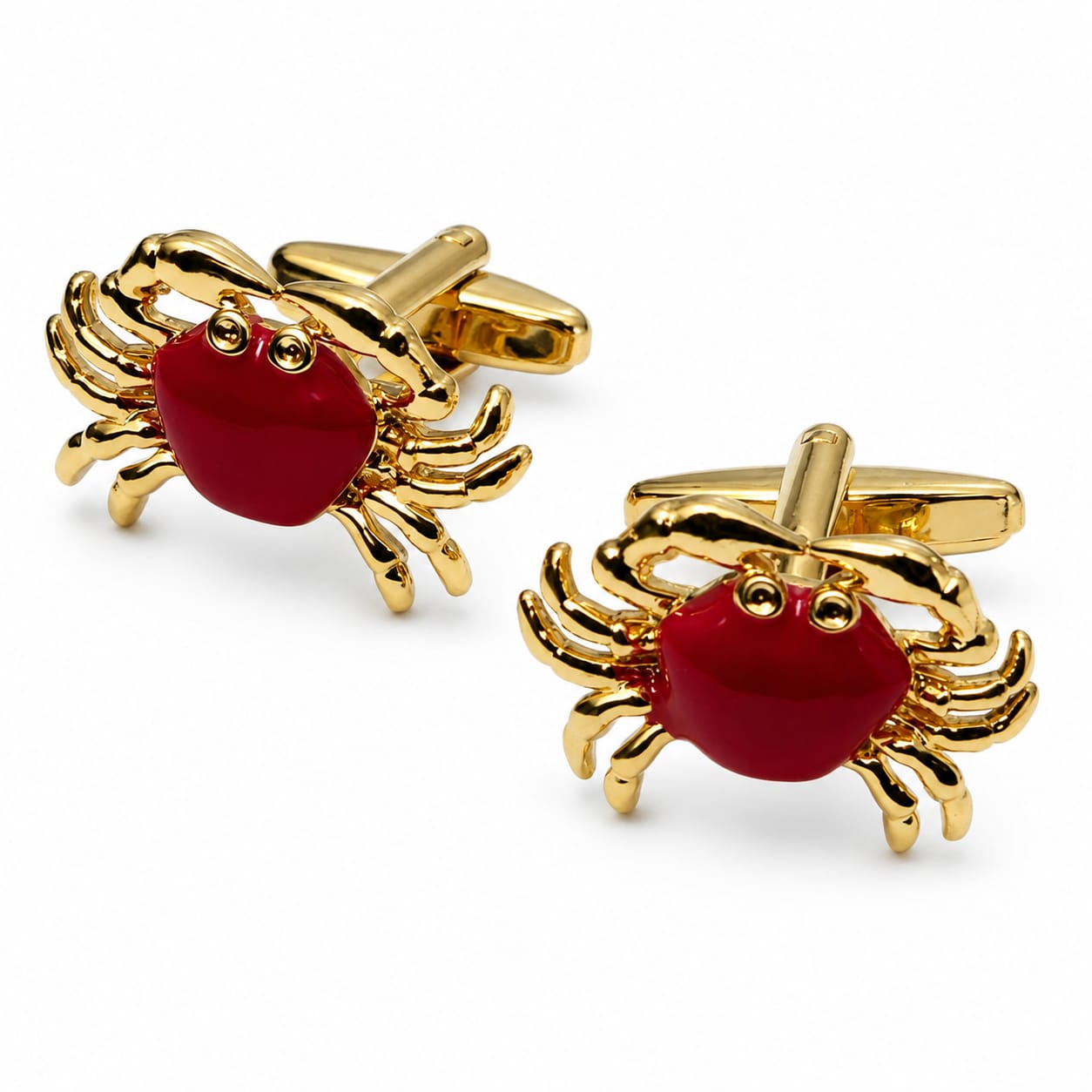 Crimson Crab Gold Cufflinks