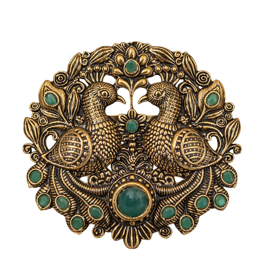 Decorative brooch with peacock