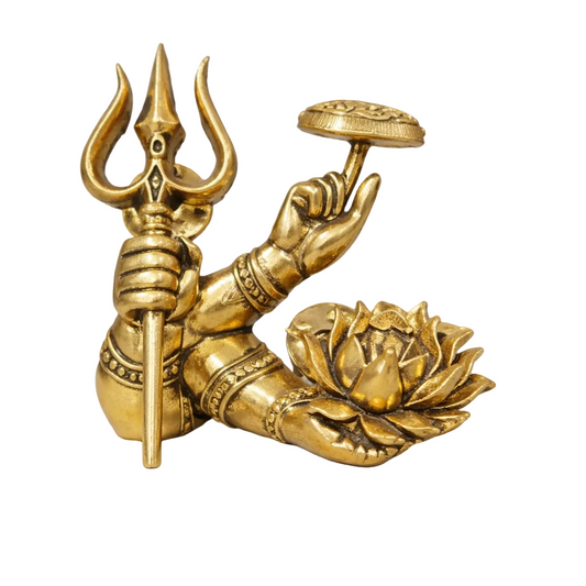 Divine Trishul Lotus Brooch