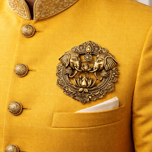 Heritage Crest Collection – Gajalakshmi Royale Brooch