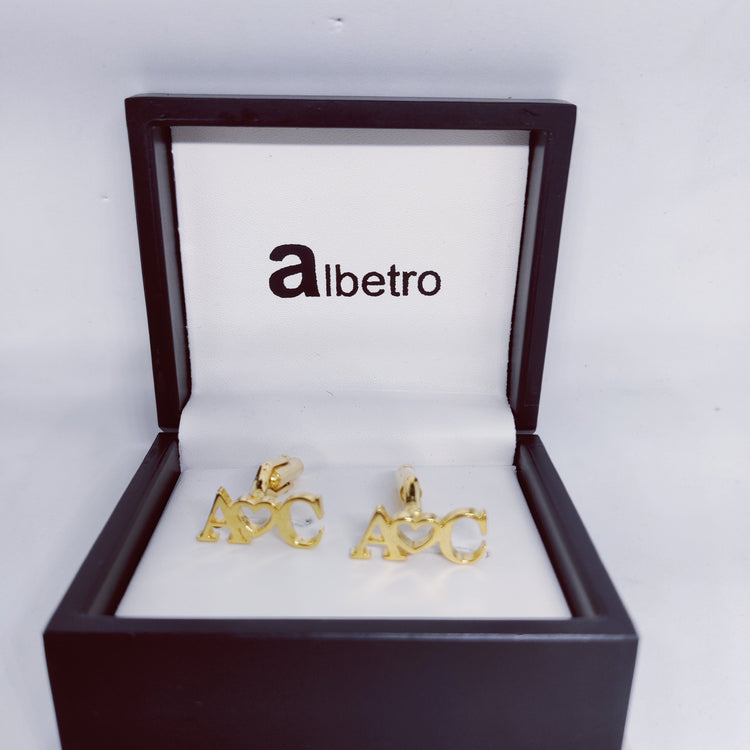 A love C Triple initial cufflinks