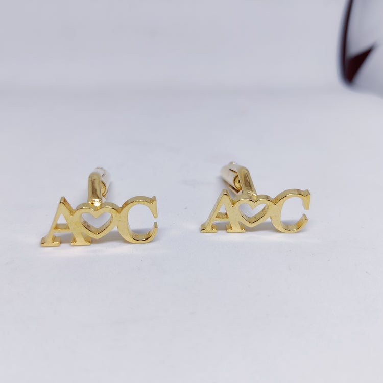 A love C Triple initial cufflinks