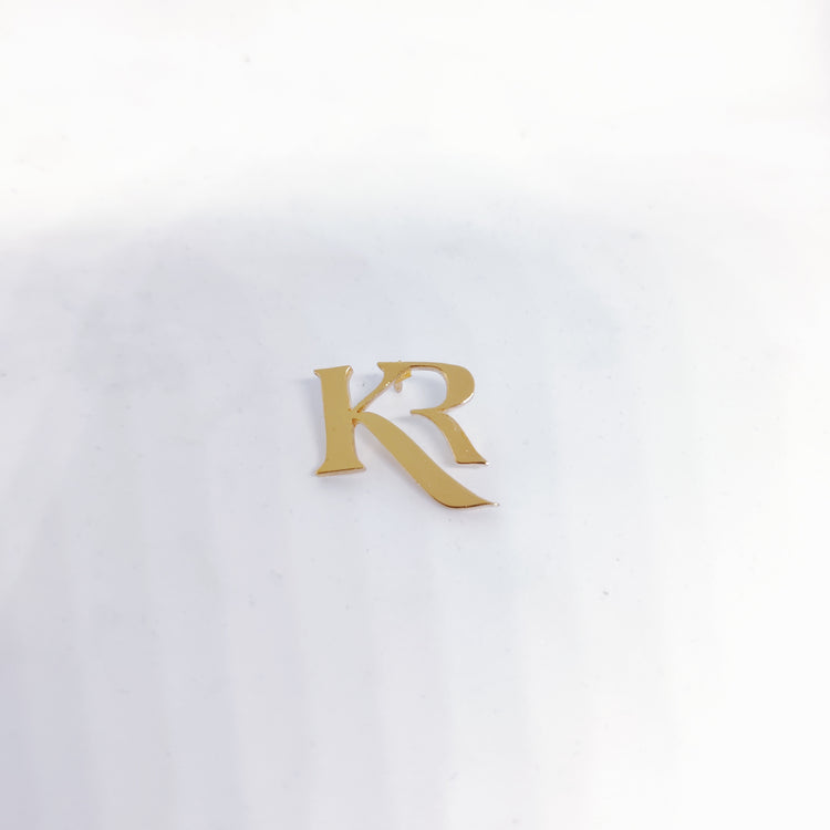 KR initial lapel pin