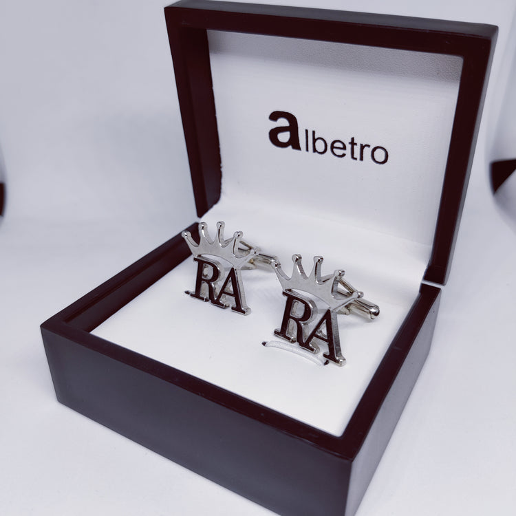RA Enamel Cufflinks with crown