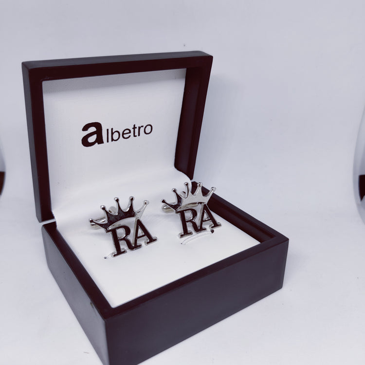 RA Enamel Cufflinks with crown