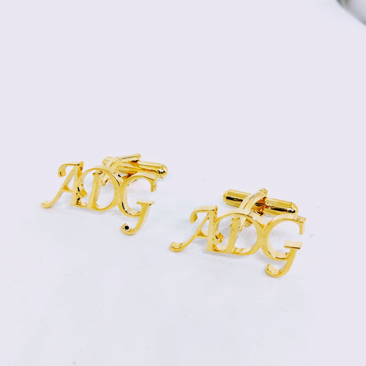ADG Triple Initial Cufflinks
