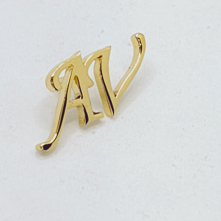 AV Double Initial Lapel Pin