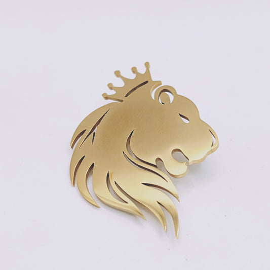 Regal Lion Crown Brooch