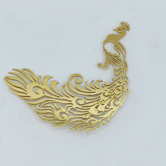 Golden Plume Majesty – Designer Peacock Brooch