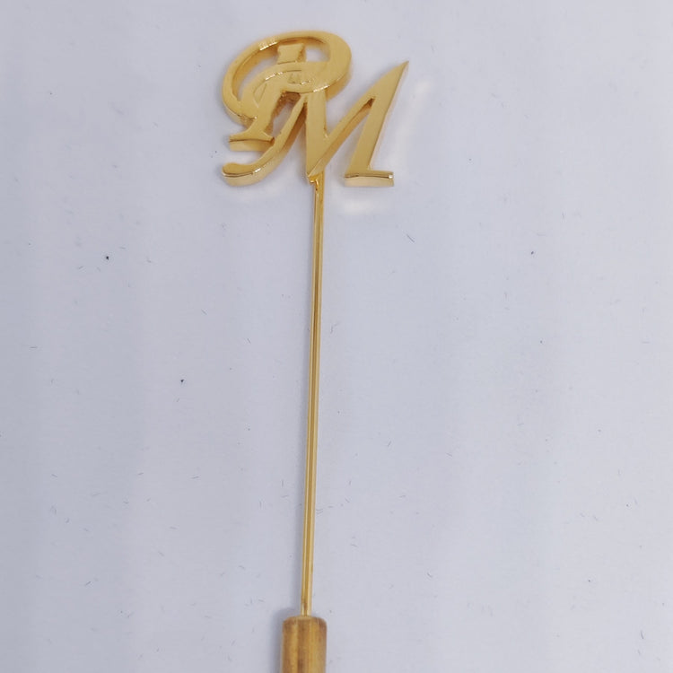 PM Initials Gold Lapel Pin