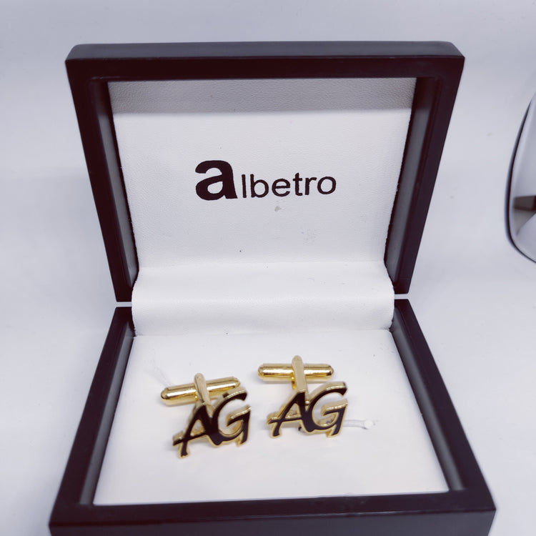 AG Double Initial Enamel Cufflinks