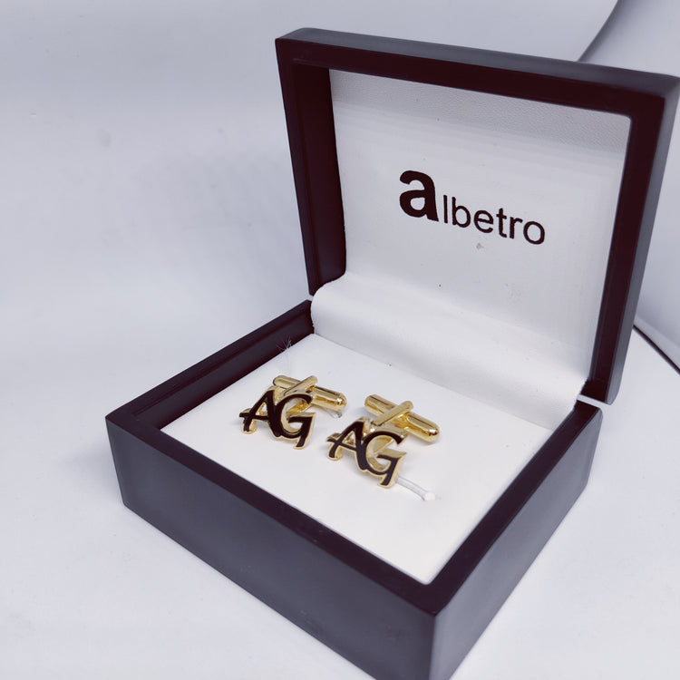 AG Double Initial Enamel Cufflinks