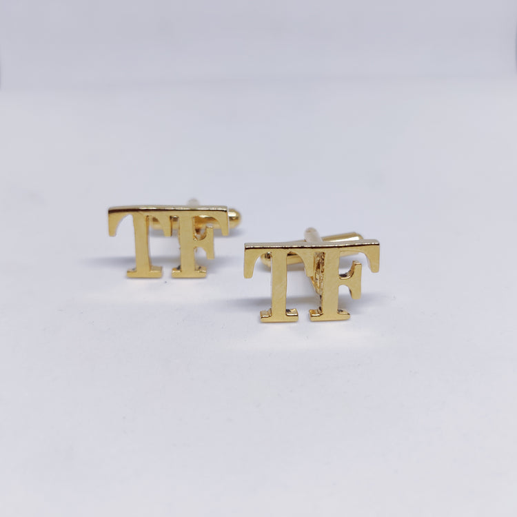TF Gold Double Initial Cufflinks