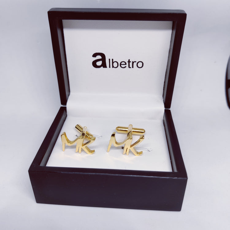 MK Double initial cufflinks