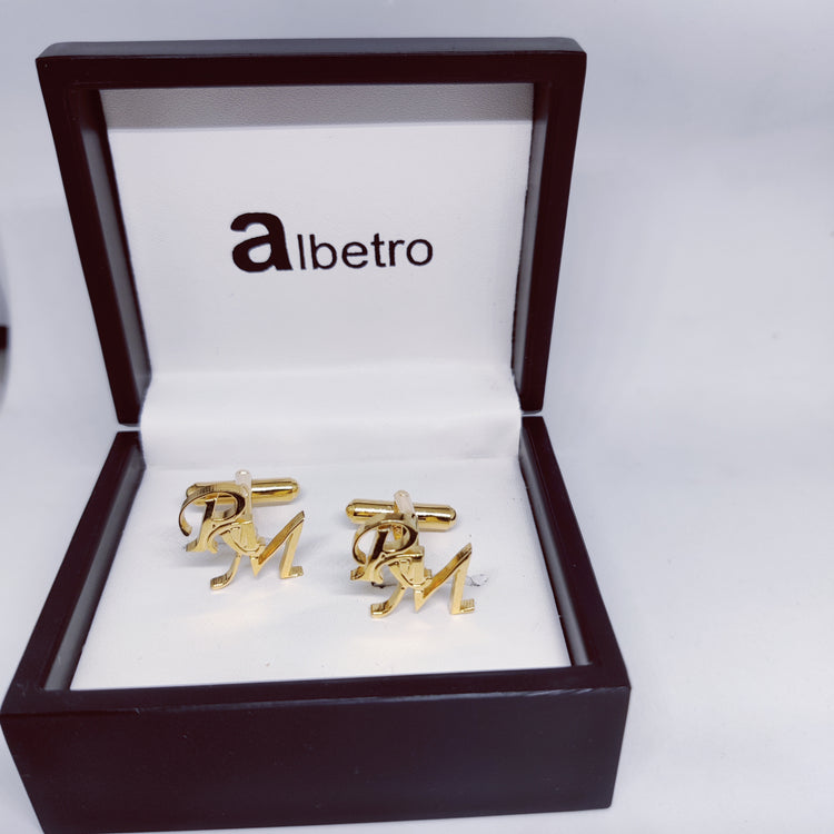 RM Double Initial Cufflinks